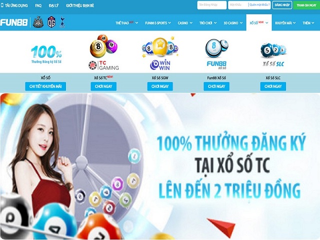 Fun88 8 Xổ số tại Fun88 với cơ hội trúng thưởng cực lớn